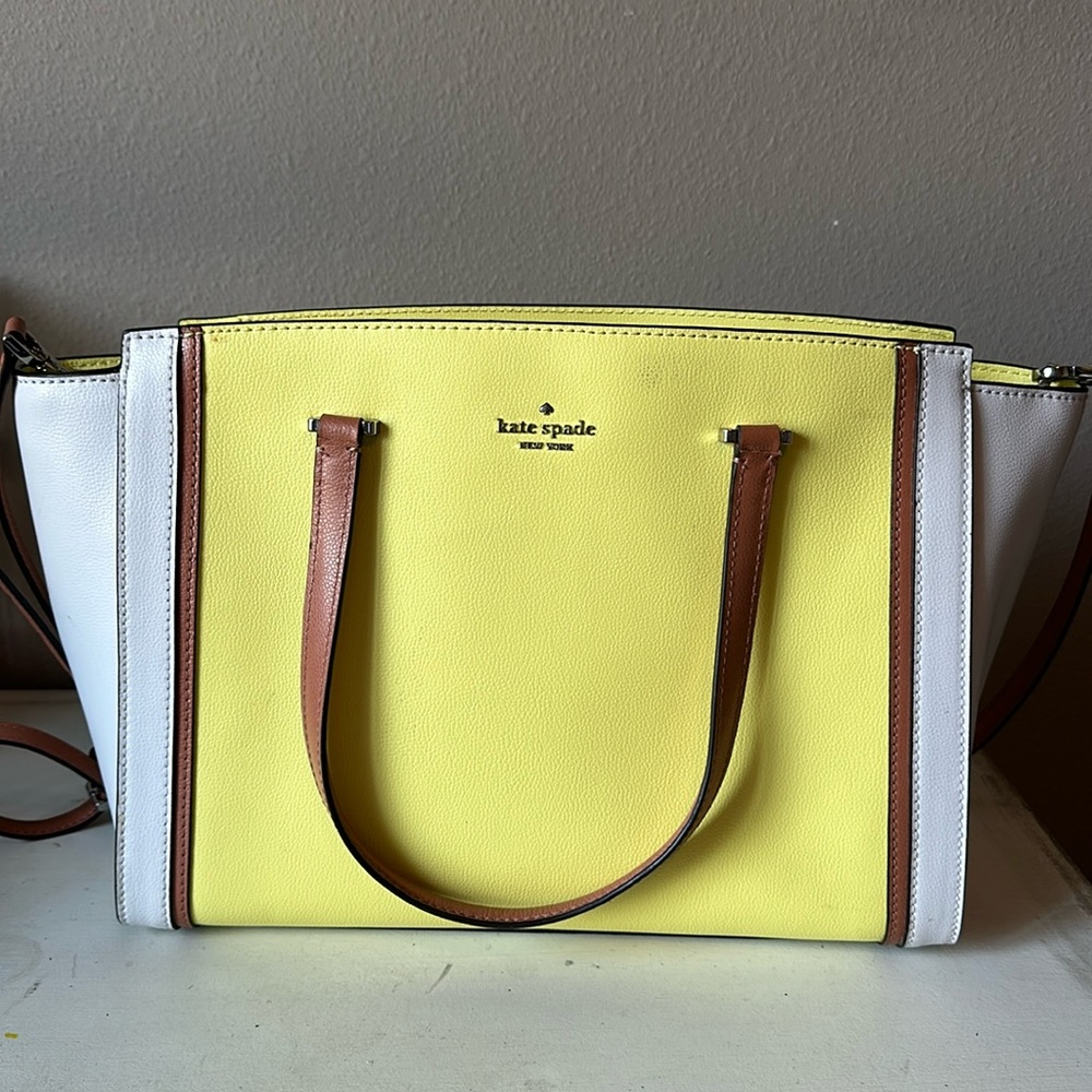 Kate Spade Yellow and Brown Tote Bag Purse
